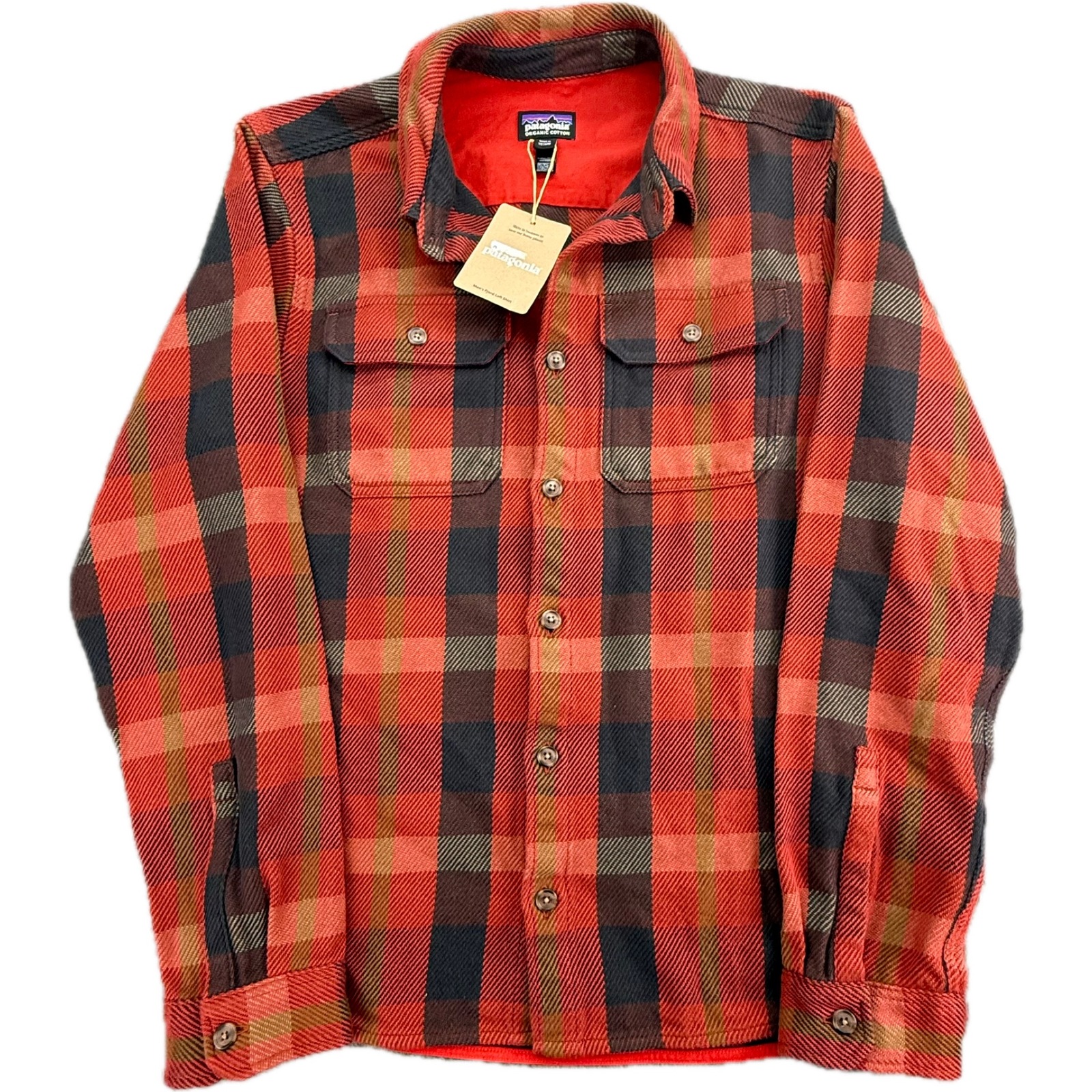 Patagonia Fjord Loft Shirt Mens S Amanita Red Plaid Organic Cotton Flannel 42440